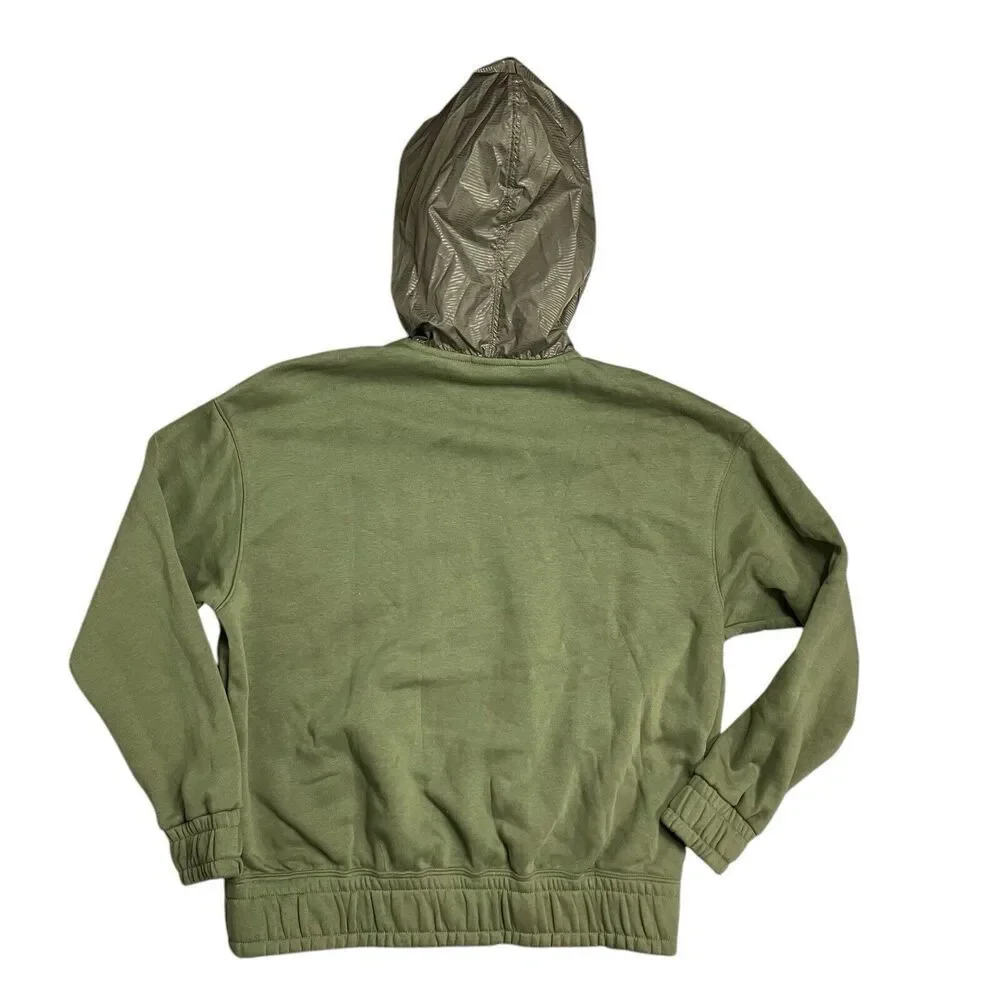 Nike Hoodie Womens S Green Sportswear Icon Clash 1/4 Zip Oversized DQ7147 Sporty